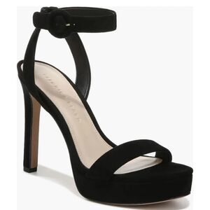 Veronica Beard Darcelle Ankle Strap Stiletto Leather Sandal Size 6 in Black